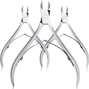 Lot de 3 coupe-cuticules professionnels en acier inoxydable, à mécanisme à double ressort incurvé, ouverture large, pour salon et ongles des pieds - Product Image 5