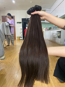 100% Extensions de cheveux humains Styles de vagues naturelles profondes à la mode Couleurs foncées Nouvelle technologie à double trame Aucune trame de peau requise #2 - Product Image 6