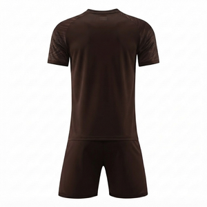 Camiseta de Fútbol Personalizada al por Mayor, Color Marrón Oscuro, Manga Corta, Antibacteriana, Transpirable, Ecológica, de Secado Rápido, Spandex/Poliéster - Product Image 2