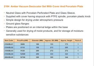 Set de Desecador al Vacío de Vidrio Ámbar con Tapa y Plato de Porcelana, Botella de Fermentación de Vidrio Borosilicato, Garrafa de Vidrio Ámbar con Válvula de Retención de Aire - Product Image 2