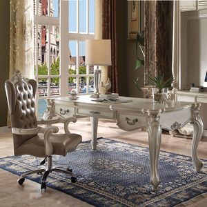 Sedia da Ufficio Girevole Vintage Grigia e Bianco Osso con Funzione di Sollevamento - Product Image 5