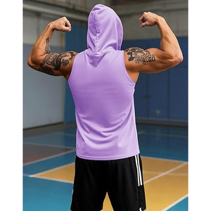 Débardeur sans manches en coton tricoté respirant et lavé, 275 GSM, séchage rapide, pour hommes, style streetwear et sport, vente en gros, personnalisable, OEM ODM - Product Image 2