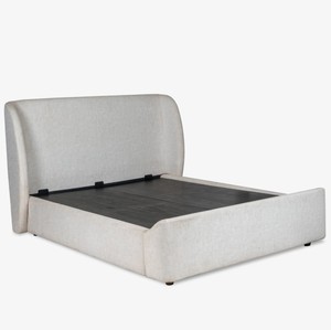 Modern Upholstered Fabric <b>Bed</b> Frame King <b>Size</b> Soft <b>Bed</b> with Quilted Headboard and Footboard Minimalist Design - Product Image 3