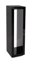 Table console moderne noire rectangulaire étroite avec rangement pour salon et entrée