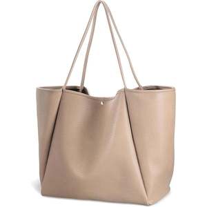 Sac à main en cuir PU gris clair, sac à bandoulière de grande capacité pour femmes, voyage, shopping, usage quotidien - Product Image 4