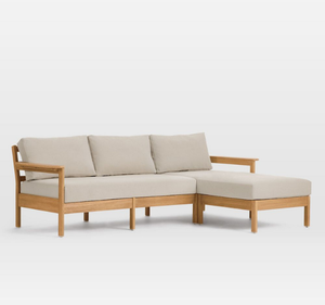 Conjunto de Sofá de Jardín Moderno de Madera de Teca Sólida con Cojines y Mesa de Centro, Acabado Natural, Muebles para Patio y Terraza - Product Image 2