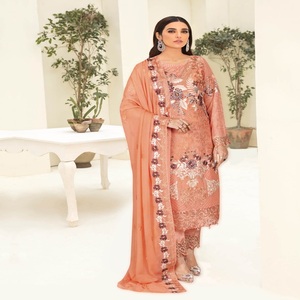 Salwar Kameez de style pakistanais brodé de haute qualité, tenue de soirée spéciale, costumes Sharara indiens et pakistanais en mousseline de soie - Product Image 4