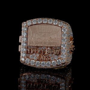 Anillo de cóctel de plata 925 chapado en rodio con perla de agua dulce y moissanita, engaste pavé, corte brillante, estilo Hiphop CROWN - Product Image 1