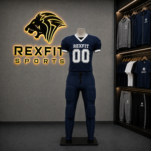 Ensemble de maillot et pantalon de football américain unisexe Rexfit, sublimé, respirant, en mesh, col en V, sans manches, évacuant l'humidité, élastique - Product Image 6