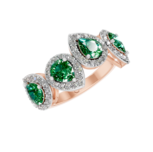 แหวนทรงลูกแพร์สีทอง14K/18K สุดทึ่งของผู้หญิงเครื่องประดับเพชรธรรมชาติมรกตและเพชรชั้นดีสำหรับงานแต่งงานงานหมั้นและงานเลี้ยง - Product Image 6