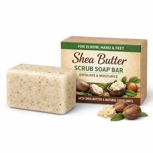 Jabón Exfoliante de Manteca de Karité de Marca Privada para Codos, Manos y Pies, Jabón Herbal Exfoliante al por Mayor para Suministro al por Mayor - Product Image 1