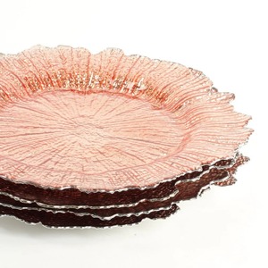 Assiette de service rose en forme de fleur pour table à manger, base décorative et assiette de service de luxe pour une présentation de table raffinée, provenant d'Inde. - Product Image 2