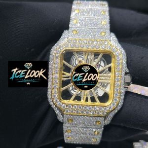 Reloj For Look Diamond con Caja Cuadrada de Oro Amarillo de 42 mm, Analógico, Números Romanos, Cristal de Zafiro, Desplegable, Acero Inoxidable, Cuarzo - Product Image 5