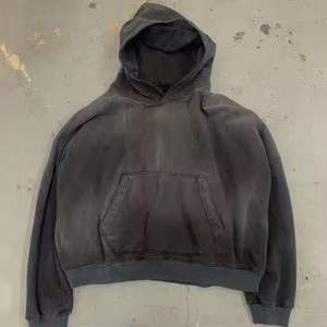 เสื้อฮู้ดดี้ราคาส่ง ผ้าฝ้าย 100% ทรงโอเวอร์ไซส์ สไตล์ครอป ไหล่ตก สตรีทสไตล์ เสื้อฮู้ดดี้ผู้ชาย - Product Image 2