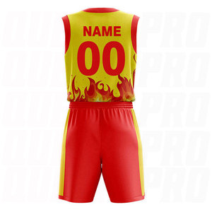 ชุดบาสเก็ตบอล เสื้อและกางเกงขาสั้น ผลิตจากโรงงาน ออกแบบลายพิมพ์แบบระเหิดสี  ระบายอากาศได้ดี ชุดกีฬาบาสเก็ตบอลแบบสั่งทำ - Product Image 3