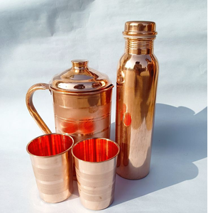 Carafe en cuivre élégante avec finition polie, construction robuste et poignée pratique pour le stockage de l'eau, la salle à manger et l'usage domestique quotidien - Product Image 4