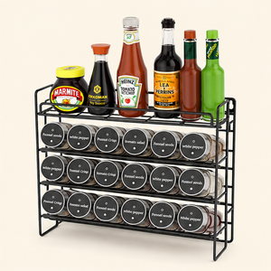 Display <b>Stand</b> Multipurpose Countertop Metal Storage <b>Shelf</b> with Stackable Three Spacious Tiers Paper Towel Holder and Kitchen - Product Image 1