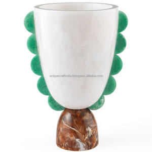 Handcrafted <b>Red</b> Tulip Shape Resin <b>Vase</b> | Minimal Modern Floral Holder | Artistic Decorative Home Accent - Product Image 2