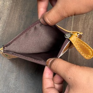 Nouveau porte-monnaie en cuir repoussé à la main pour femmes pochette à changement porte-carte de crédit fermeture éclair court véritable cuir de vache portefeuilles portables - Product Image 6