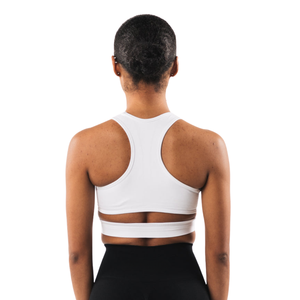 White Women's Comfortable Sports <b>Bra</b> Seamless Athletic <b>Bra</b> for Workout Training Running Yoga Fitness Gym Wear - Product Image 1
