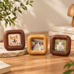 Marco Decorativo para Fotos de Gatos en Madera Sólida Premium – Marco de Fotos de Madera Hecho a Mano con Forro Protector - Product Image 1