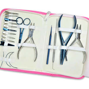 Kit d'outils d'application d'extensions capillaires, pince à micro-anneaux, peigne de séparation et de coiffage, outils pour extensions à micro-perles, 5 pièces - Product Image 2