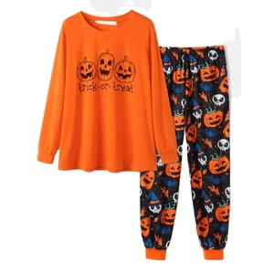 Conjunto de pijama con estampado de fantasma de calabaza acogedora para mujer, pantalón para correr de punto XL, ropa de dormir holgada con cintura elástica para otoño primavera para Halloween - Product Image 1