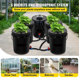 Sistema Hidropónico DWC de 5 Galones con 5 Cubetas, Kit de Cultivo en Agua Profunda, Bomba, Piedra de Aire, Equipo de Irrigación e Hidroponía - Product Image 2