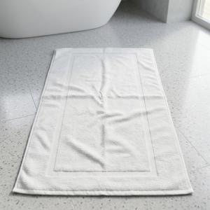 White Classic Luxury Eco-Friendly <b>Bath</b> <b>Mat</b> 100% Cotton <b>Absorbent</b> Quick Dry Machine Washable Custom Size Available Home Spa - Product Image 1