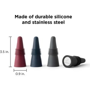 Lot de 4 bouchons à vin multicolores élégants et durables pour préserver la fraîcheur, idéaux pour les fêtes et les cadeaux - Product Image 1
