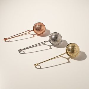 Infuseur à thé en laiton métallique durable avec poignée, finition polie brillante, fait main, pour thé en vrac, ustensile de cuisine, passoire à thé, en promotion - Product Image 2
