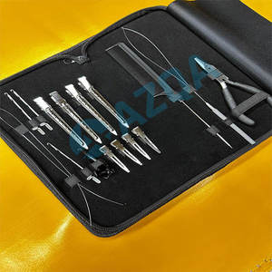 Kit d'outils professionnels pour extensions de cheveux arc-en-ciel, en acier inoxydable, avec micro-anneaux et outils d'installation, dans un étui à fermeture éclair - Product Image 3