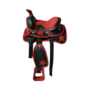 Selle de course de chevaux de style anglais en cuir synthétique de haute qualité faite à la main pour l'équitation confortable - Product Image 1