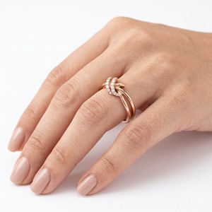Anillo de compromiso de oro rosa fino con engaste de bisel, tipo F, certificado IGI, 14K, bonito y moderno, para aniversario de boda - Product Image 3
