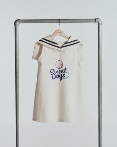 Ropa para niños Vestidos para niñas 100% Algodón Dibujos animados Impreso Verano Estilo marinero Ropa para niñas Color personalizado-Vestido de Joey - Product Image 1