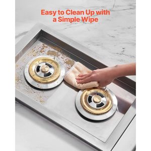 Quemador Lateral de Propano Líquido de 2 x 15,000 BTU, Acero Inoxidable 304, Parrilla Doble Integrada, Cocina Exterior Convertible a Gas Natural - Product Image 6