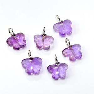 Colgante de mariposa de amatista rosa natural, plata de ley 925, amatista rosa tallada a mano, colgante de piedra preciosa para la elaboración de joyas - Product Image 3