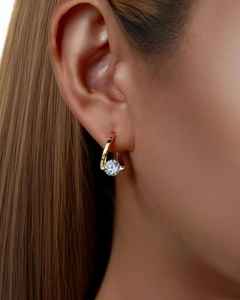 ต่างหูเพชรทรงกลมแท้เพาะเลี้ยงในห้องปฏิบัติการ พร้อมตัวเรือนทองคำแท้ 14K สำหรับเป็นของขวัญขอแต่งงานสำหรับคนรัก - Product Image 5