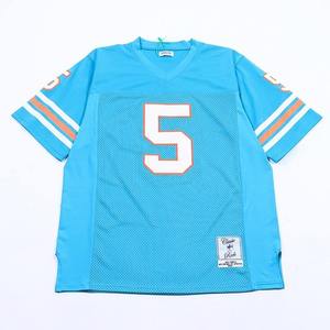 Maillot de football américain à col en V avec patch brodé personnalisé et logo sublimé, t-shirts en mesh oversize streetwear pour hommes - Product Image 4