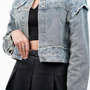 Women's Denim Jacket Custom Casual Jacket Fashion Slim Short Denim Jacket for Women's - Product Image 2