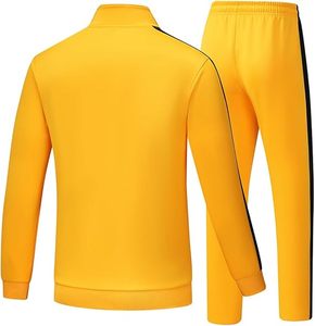 Survêtement pour homme, fermeture éclair intégrale, col montant, style sportif, séchage rapide, matière polyester, coupe classique, vêtement d'automne avec poches latérales - Product Image 2