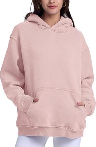 Vente en gros de sweats à capuche en molleton épais 600g sans cordon, personnalisables avec logo, surdimensionnés pour femmes - Product Image 4