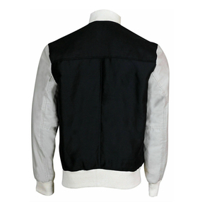 PRIMEFIELD ENTERPRISES Men's Maroon Varsity Jacket Gray Sleeves <b>Covered</b> <b>Button</b> Closure Casual Style Regular Fit Winter Wear - Product Image 3