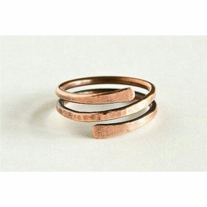 Anillo de Cobre Puro con Grabado de Hoja de Olivo, Anillo Vintage Hecho a Mano, Joyería de Moda, Anillos Lisos para Mujeres y Hombres - Product Image 4