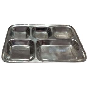 Thalis en acier ensemble de thalis en acier stl compartiment en acier inoxydable thali plateau de nourriture thali plats en acier inoxydable royaume-uni thali plaque tache - Product Image 1