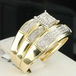 Anillo de Compromiso y Boda de Lujo Vintage con Moissanita, Plata de Ley 925, Chapado en Oro Blanco, Corte Brillante, para Mujer - Product Image 3