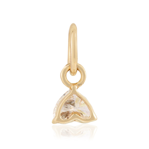 High End Classic Simple Design Dainty Natural Diamond Heart Shape <b>Pendant</b> Minimalist 14K Real Yellow <b>Gold</b> Handmade Jewelry - Product Image 6