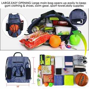 Sac à dos de sport résistant à l'eau Bagnex avec cordon de serrage, sac en toile personnalisé avec logo pour le basketball, la remise en forme, les voyages, unisexe - Product Image 2