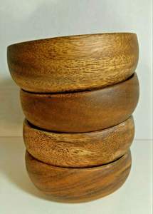 Bol à salade en bois sculpté à la main unique pour la table à manger, bols à salade en bois modernes avec revêtement non toxique - Product Image 3