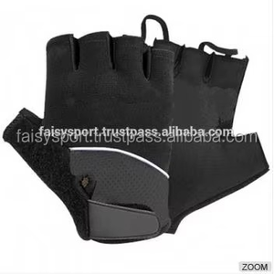 Gants d'équitation en cuir demi-doigts avec revêtement en polyuréthane, respirants, coupe-vent, légers, protection UV, pour l'extérieur - Product Image 4